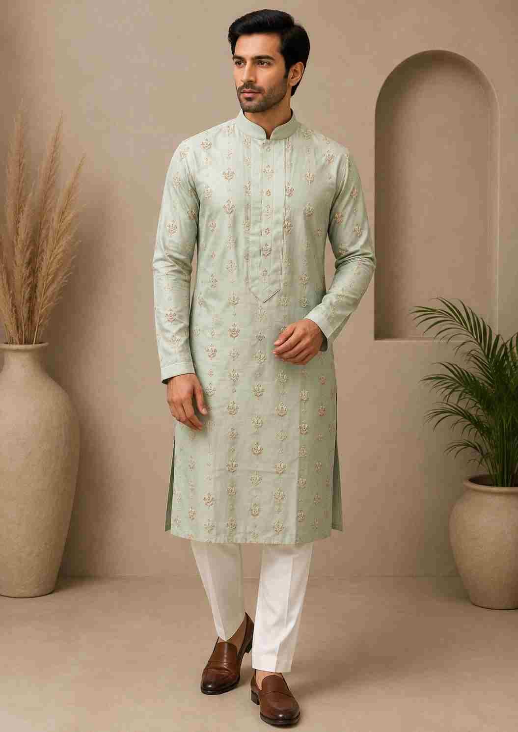 Oostori Zari Gulab Heritage Kurta