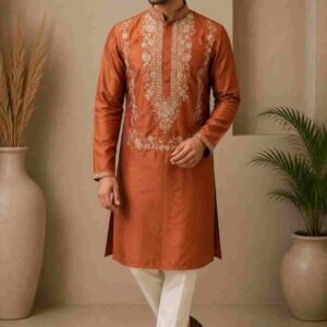 Oostori Rajvansh Copper Embroidered Kurta